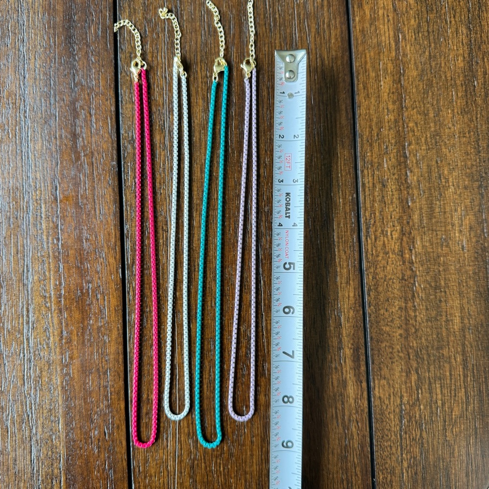 14k Plated Enameled Colorful Chain Necklaces - Picture 11 of 11